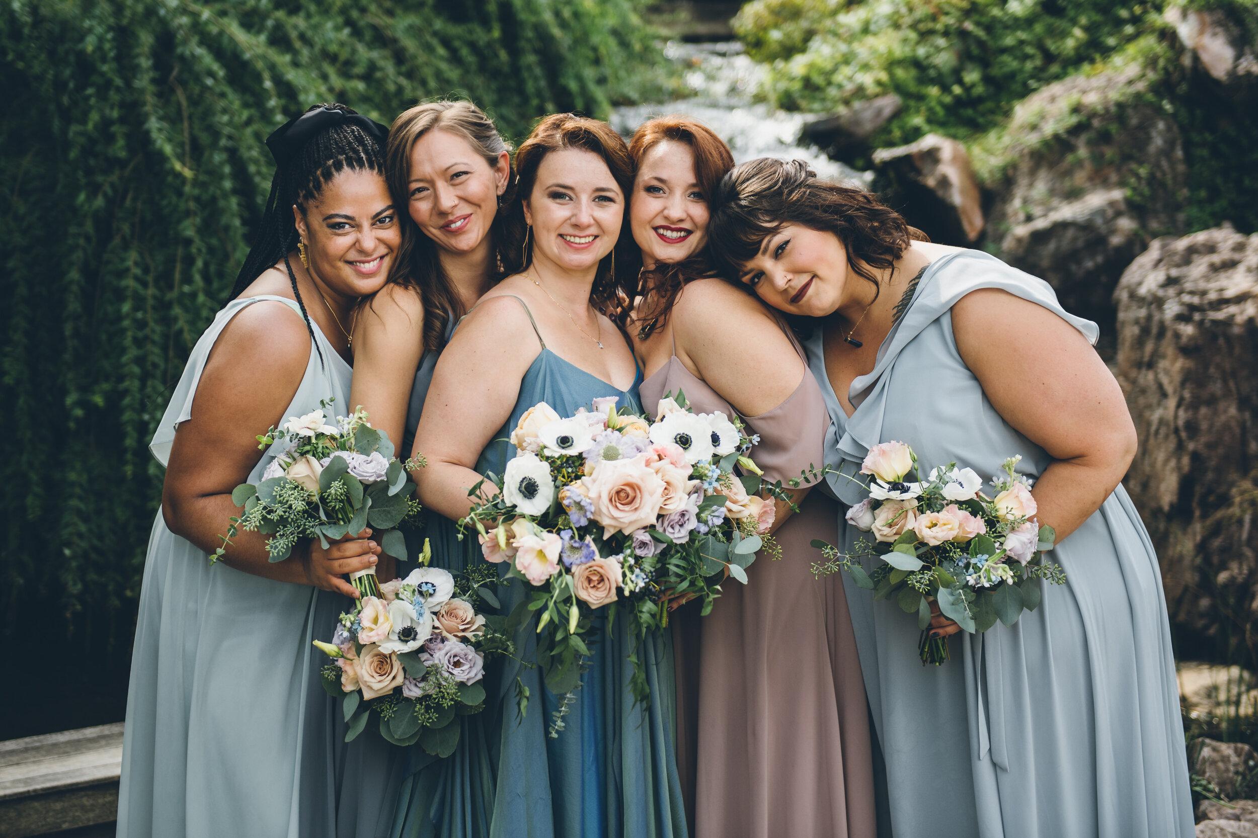 Suspended Floral Chandeliers & the Most Beautiful, Blue Wedding Gown!