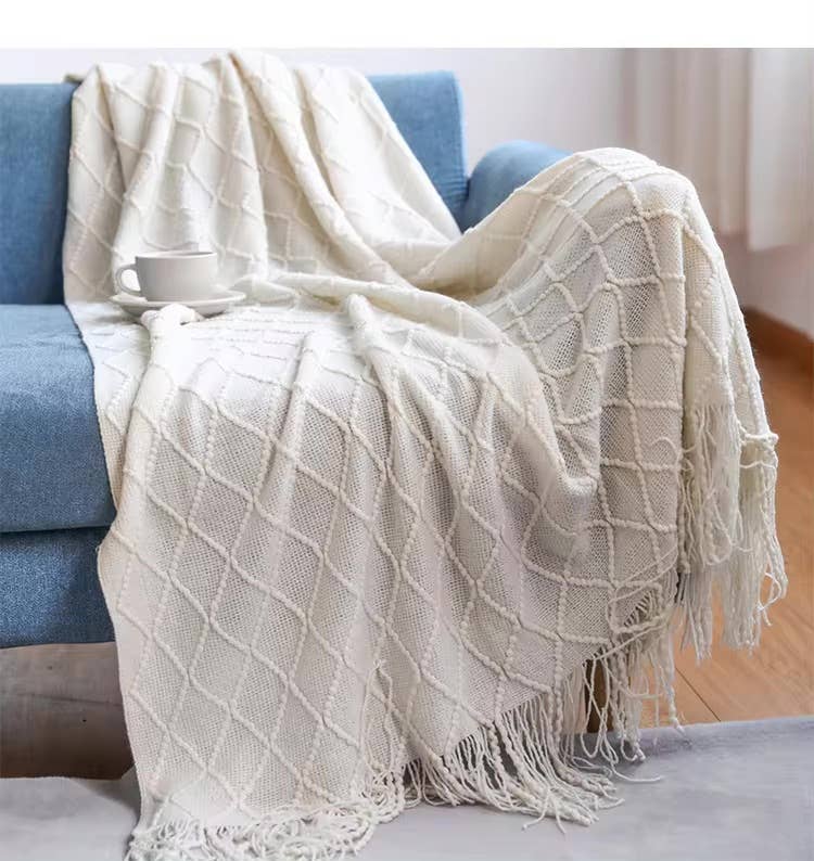 Knitted Throw Blanket, Soft and Cozy Throw Blanket 50x60": Gray