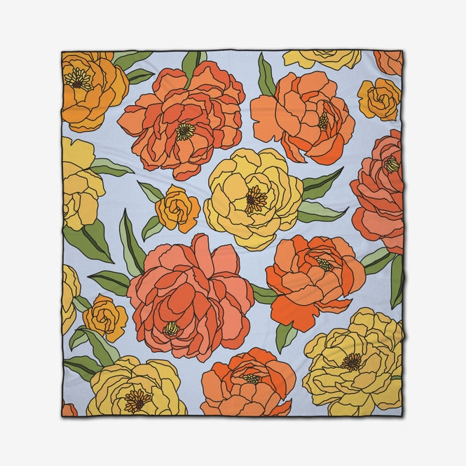 Summer Flowers Beach Blanket