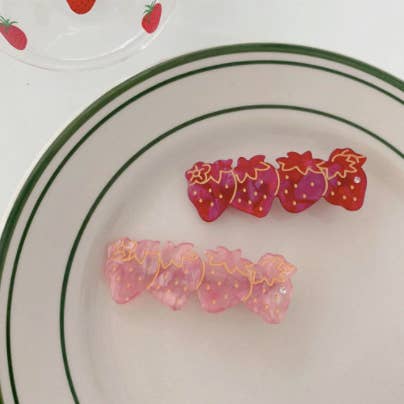 Strawberry Hair Clips - Set of 2
