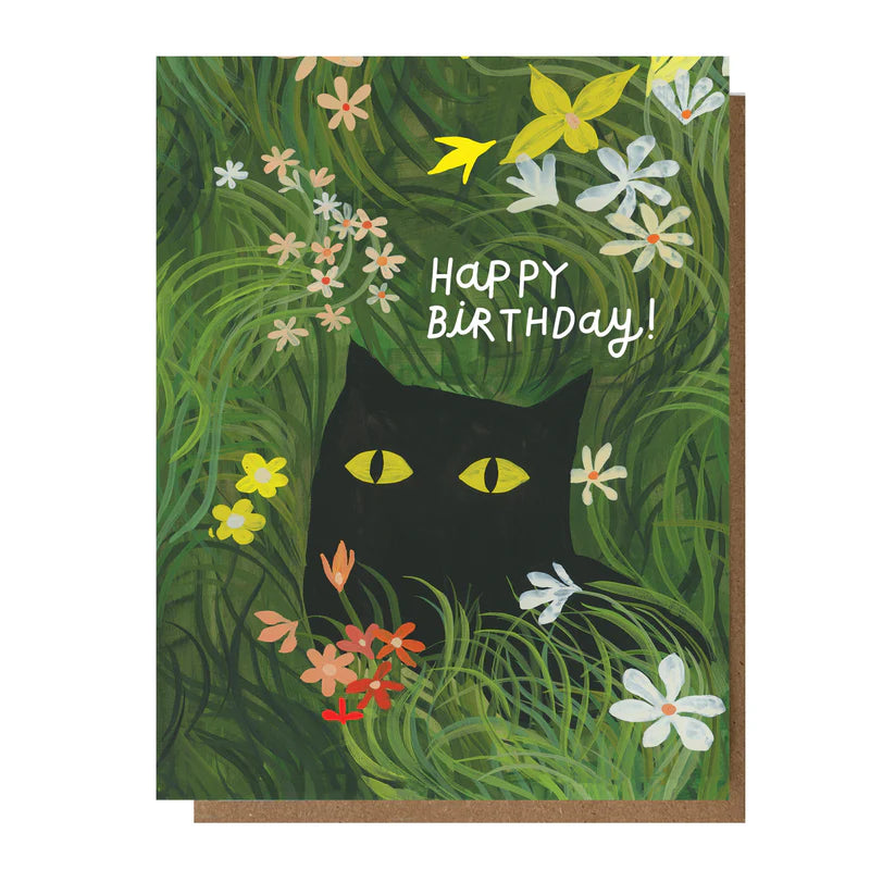 Happy Birthday Flower Kitty Greeting Card