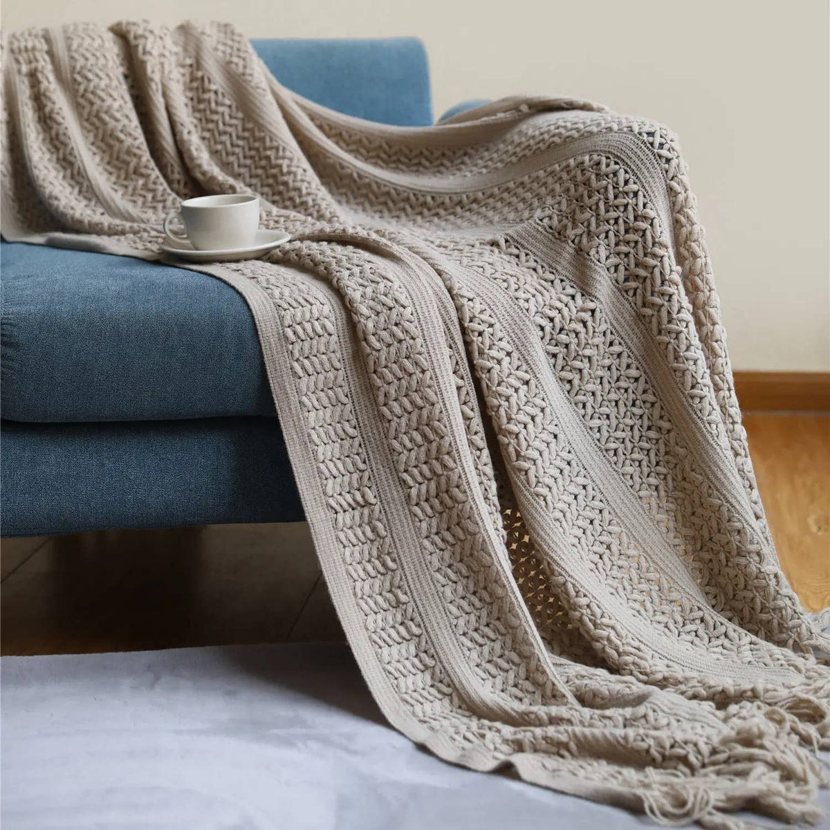 Yellow Chunky Knit Throw Blanket, Soft and Cozy 50x60 Inch : Yellow