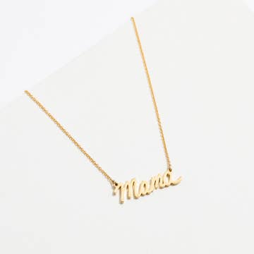 Mama Script Necklace