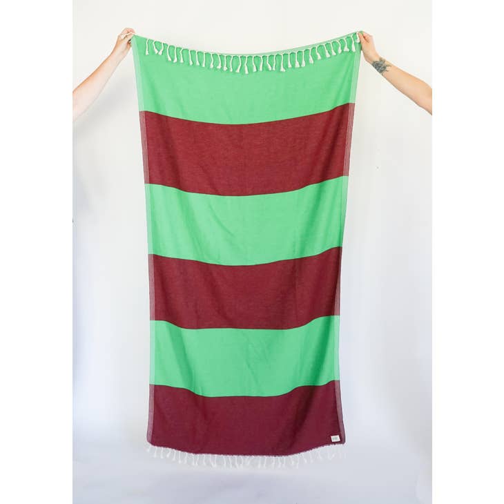 Diner Wide Stripe Turkish Bath Towel