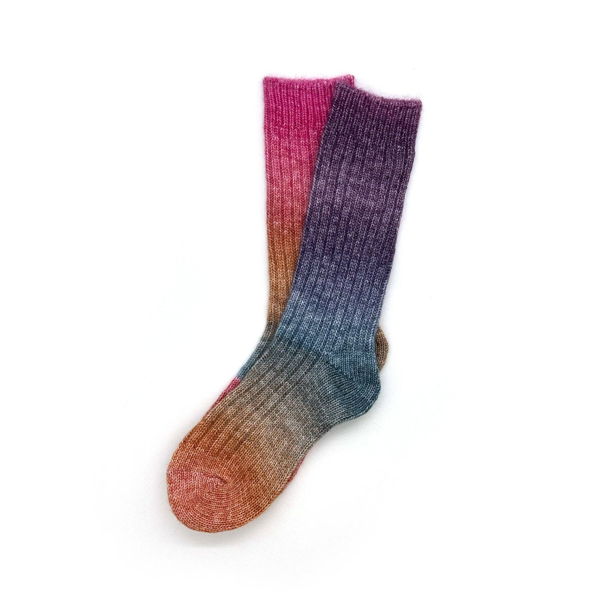 Ombre Sunset Knit Socks – Cozy & Colorful for Fall: Purple / Blue / Magenta