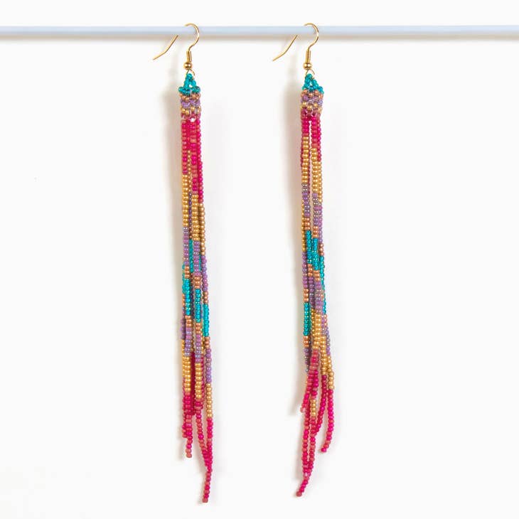 Moroccon Beaded Fringe Duster Earrings