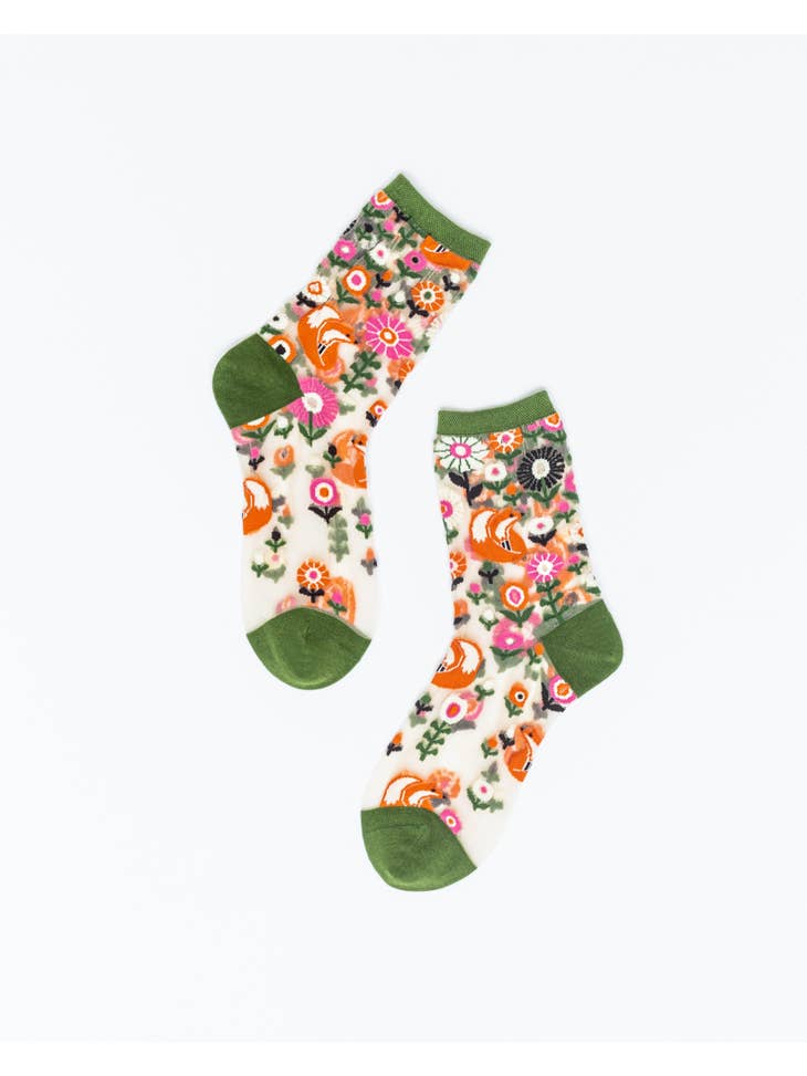 Feeling Foxy Sheer Crew Sock