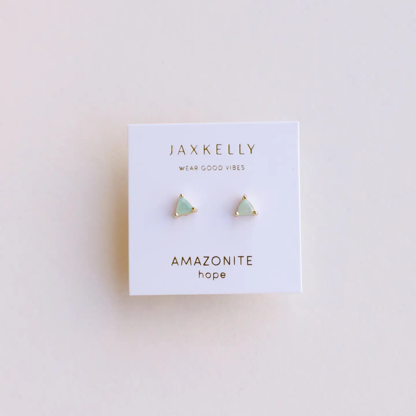 Mini Energy Gem - Amazonite - Gold Earrings