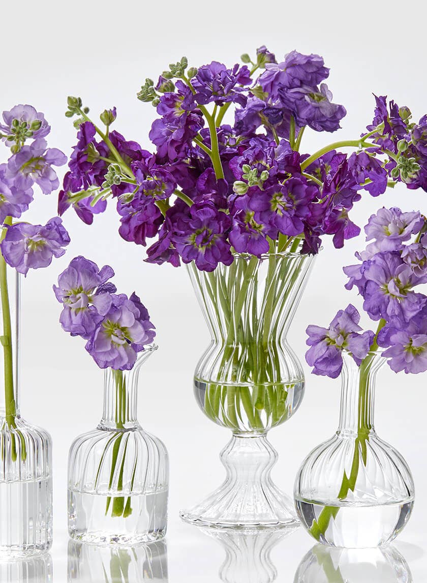 6in Tall Optical Glass Mini Urn Vase