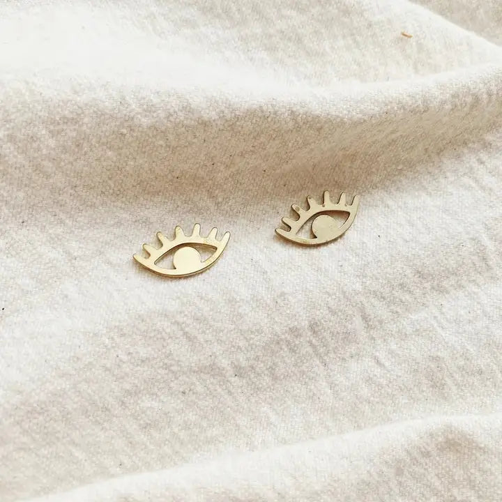 Eye Brass Earrings