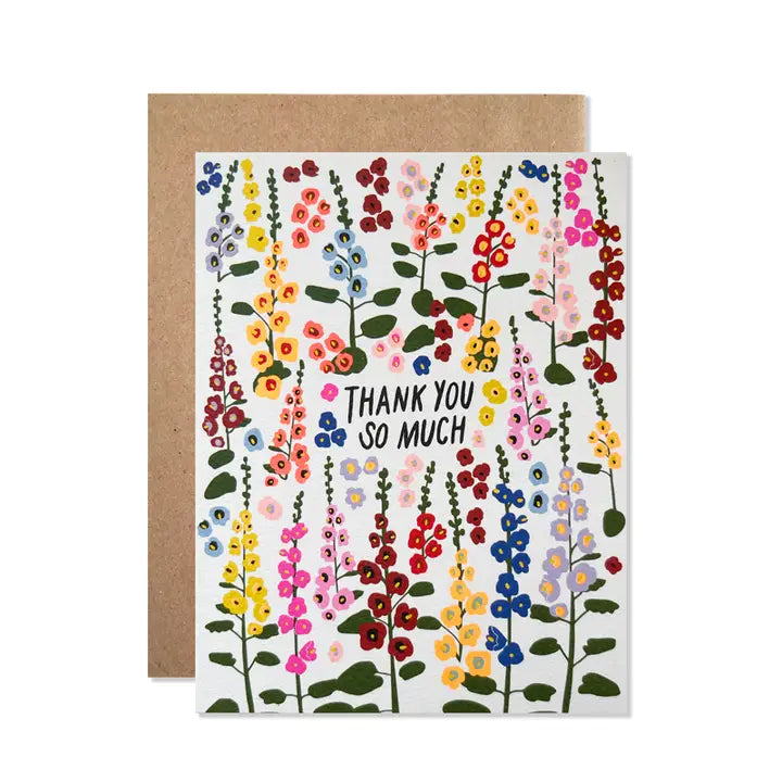 Hollyhocks Thank You Cards Set of 8