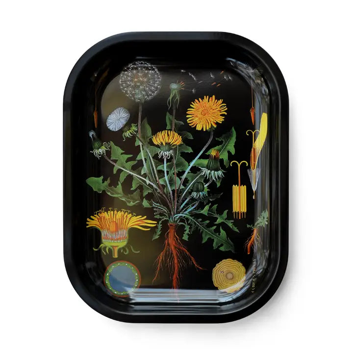 Small Metal Botanical Dandelion Trinket Tray