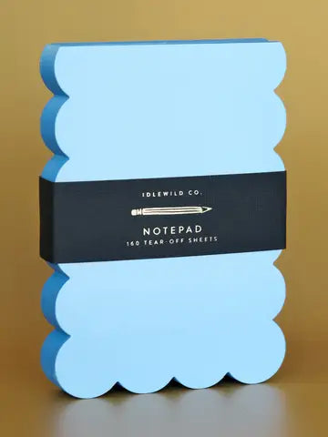 Scalloped Shaped Notepad Light Blue