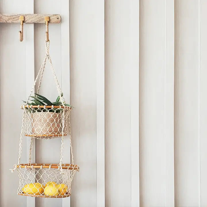 Handwoven Macrame Hanger • Jhuri Double Hanging Basket