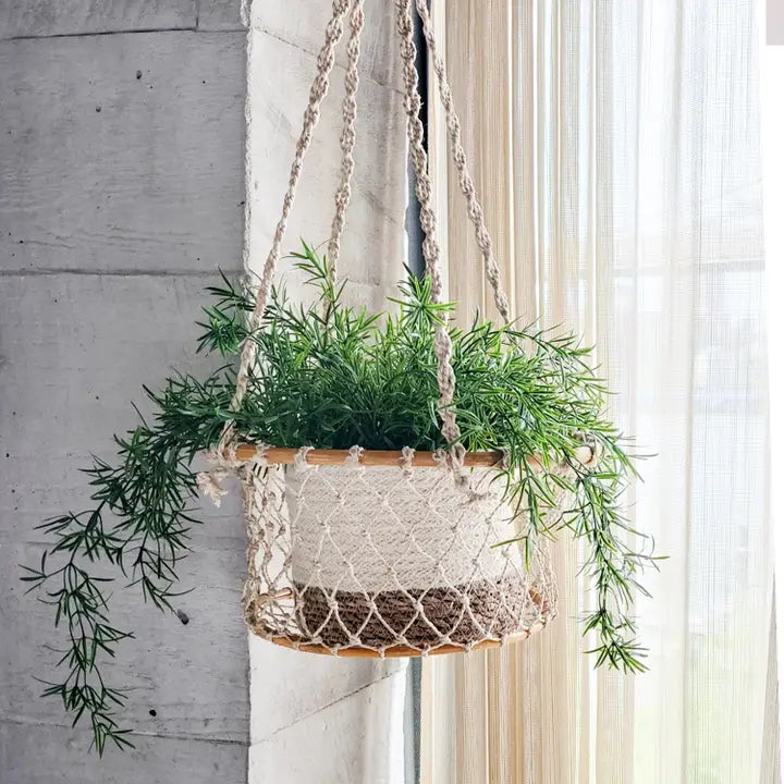 Handwoven Macrame Hanger • Jhuri Single Hanging Basket