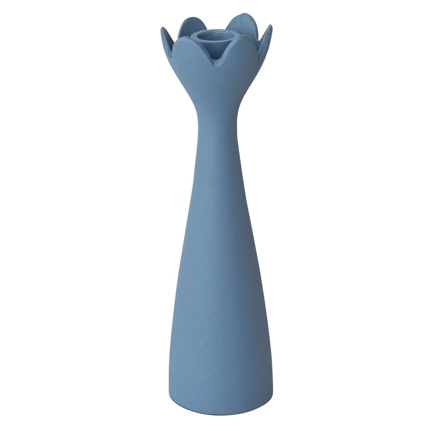 Blue Textured Metal Taper Holder