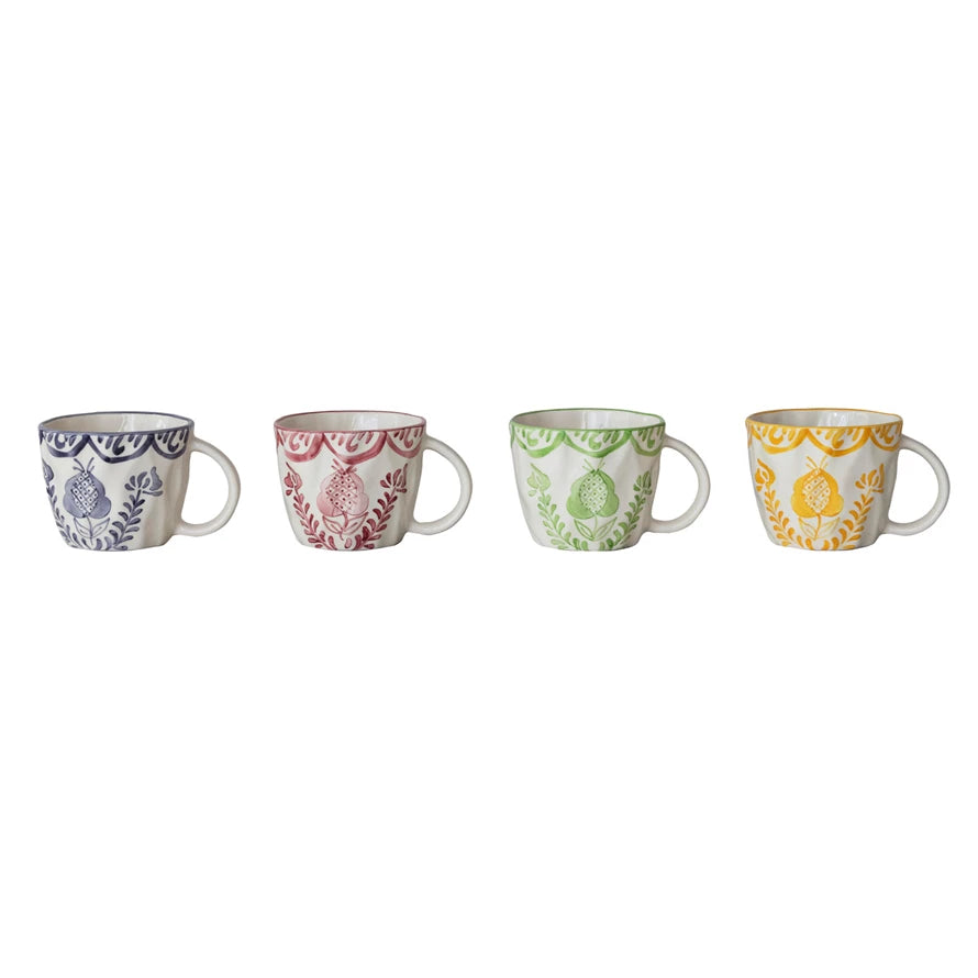 Organic Shaped Mug with Botanical Design