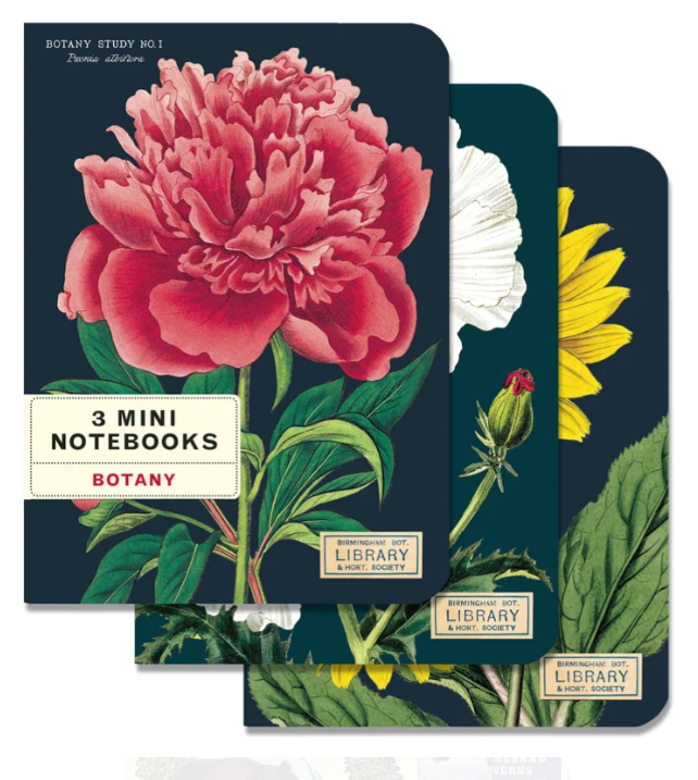 Set of 3 Mini Notebooks Botany