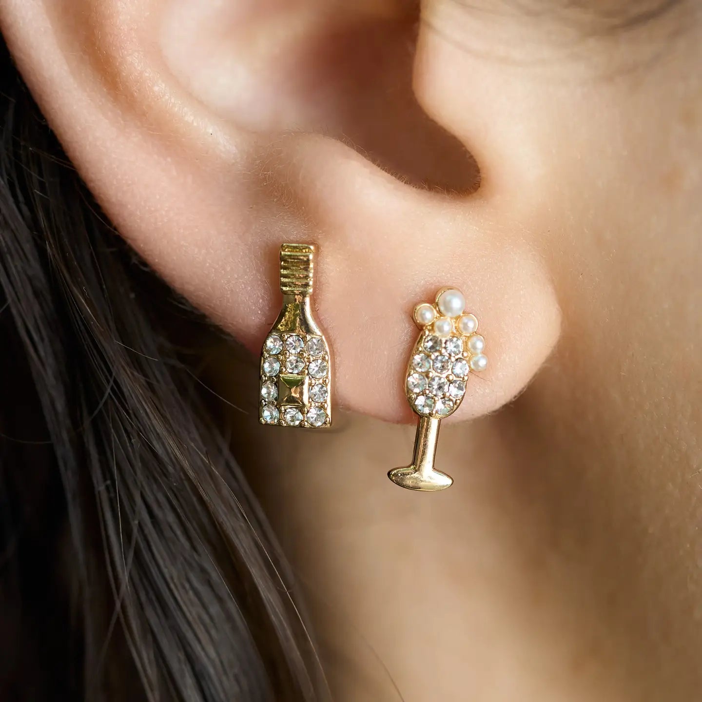 Bubbles Studs - 18K Gold Plated + Cz