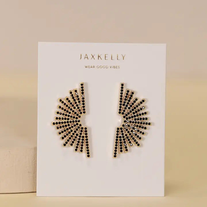 Celestial - Black Sunburst - Gold Earrings