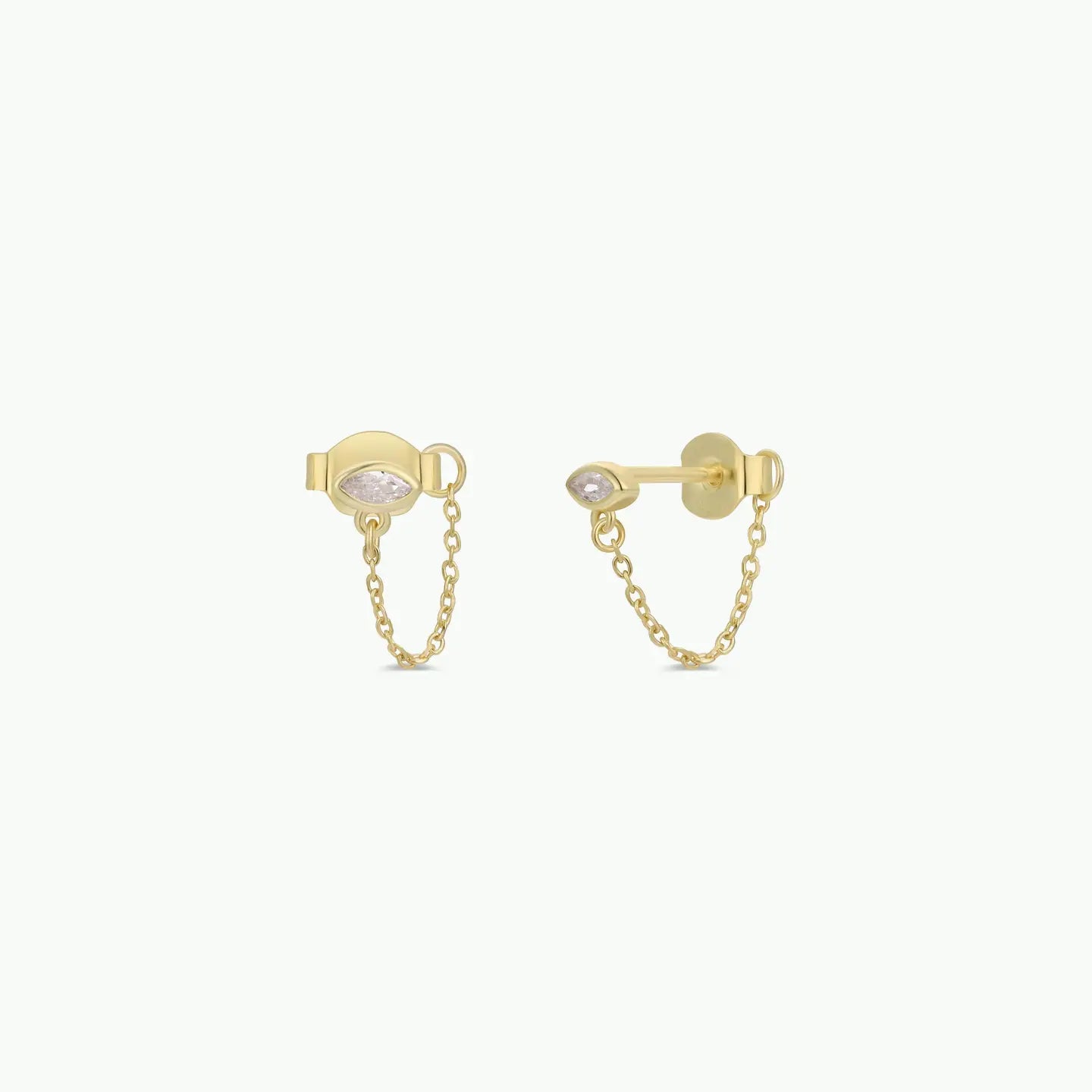 Chain Huggie - Stud - Gold Earrings
