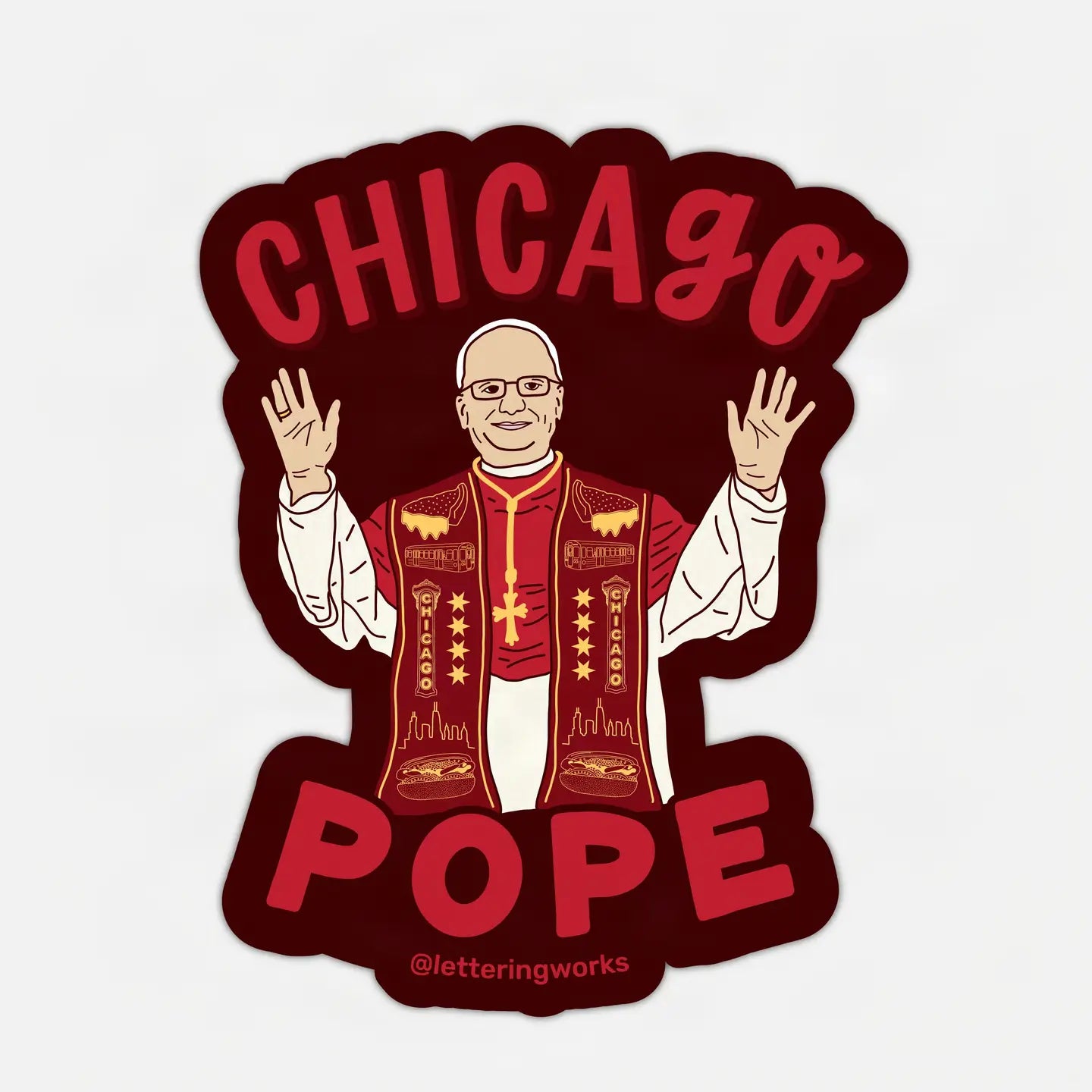 Chicago Pope Leo Xiv Sticker