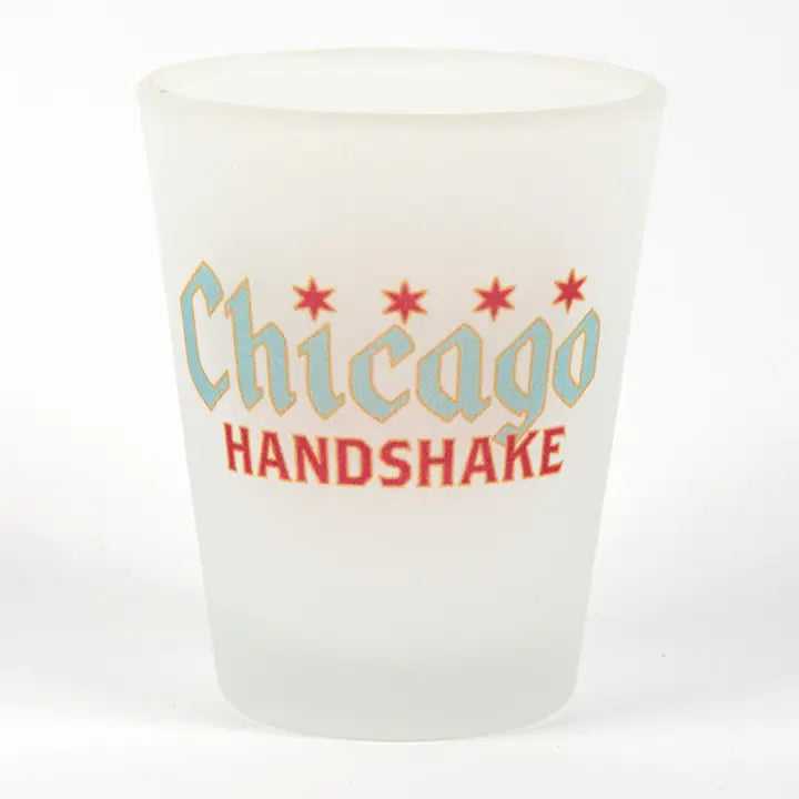 Chicago Handshake Frosted Shot Glass