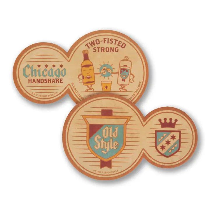 Chicago Handshake Combo Coaster - Pack of 6