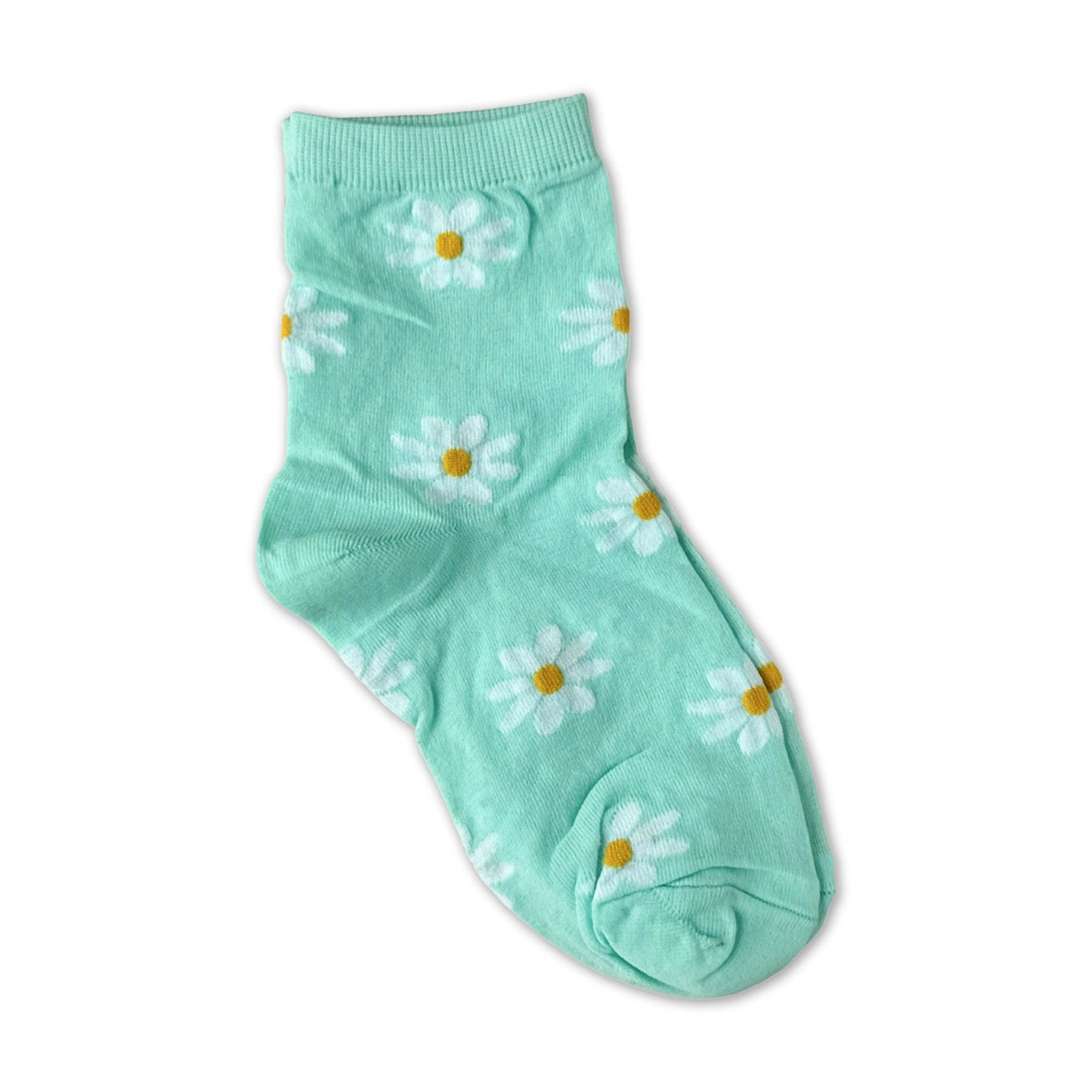 Cyan Daisy Flower Power Mesh Socks