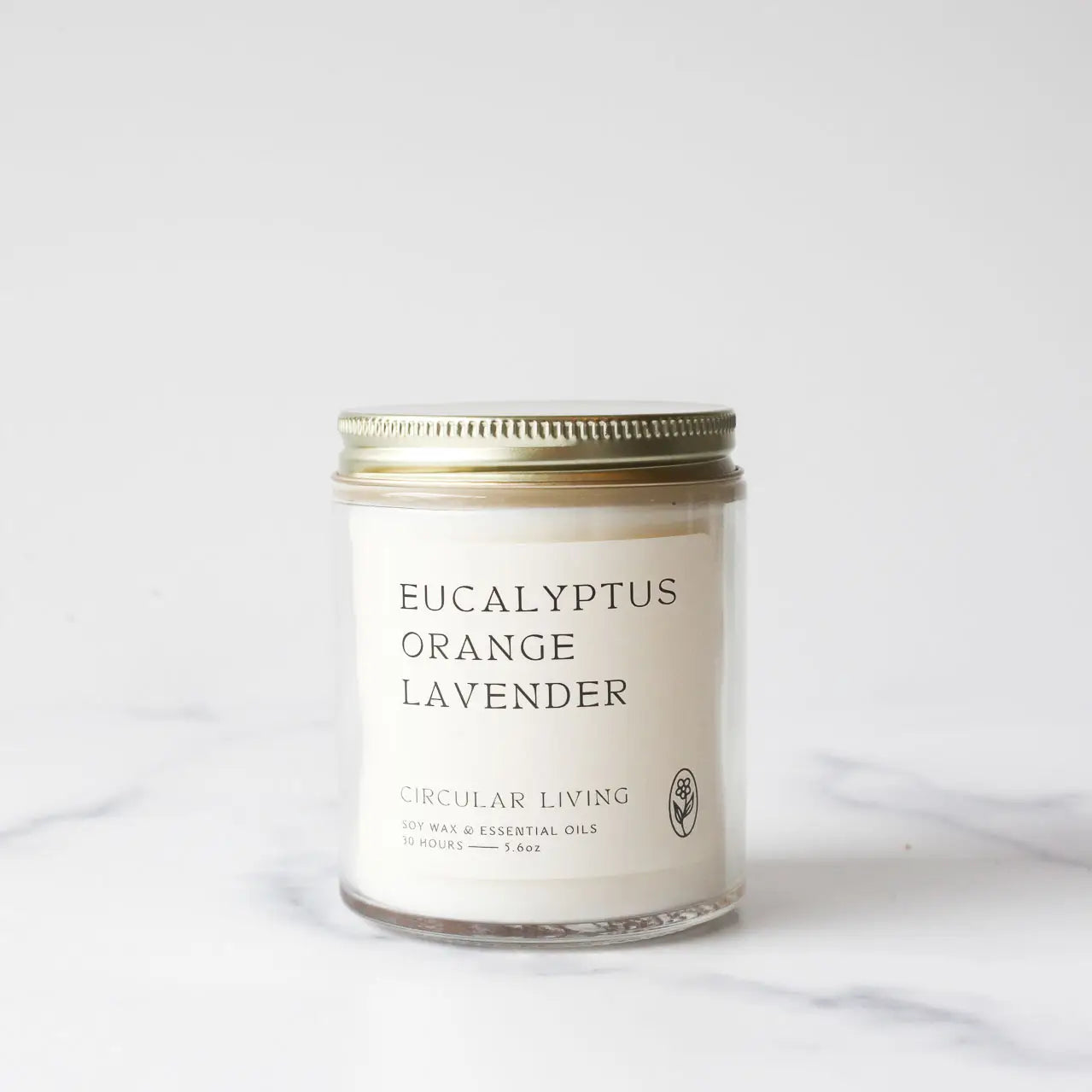 Soy Wax Candle Eucalyptus Orange Lavender