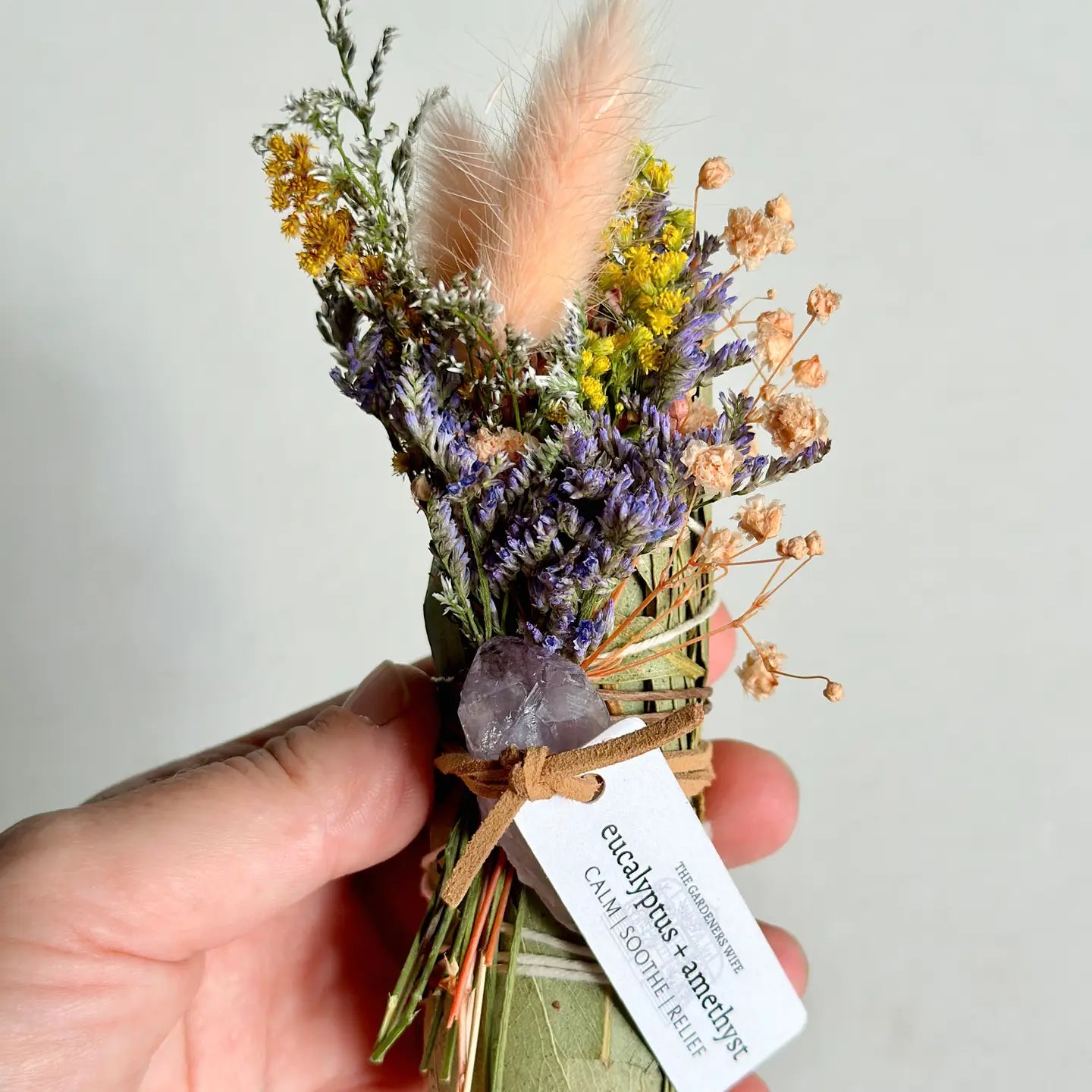 Eucalyptus + Amethyst Wand