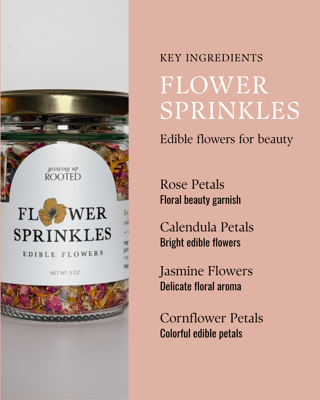 Flower Sprinkles | Edible Flowers for Garnish & Tea