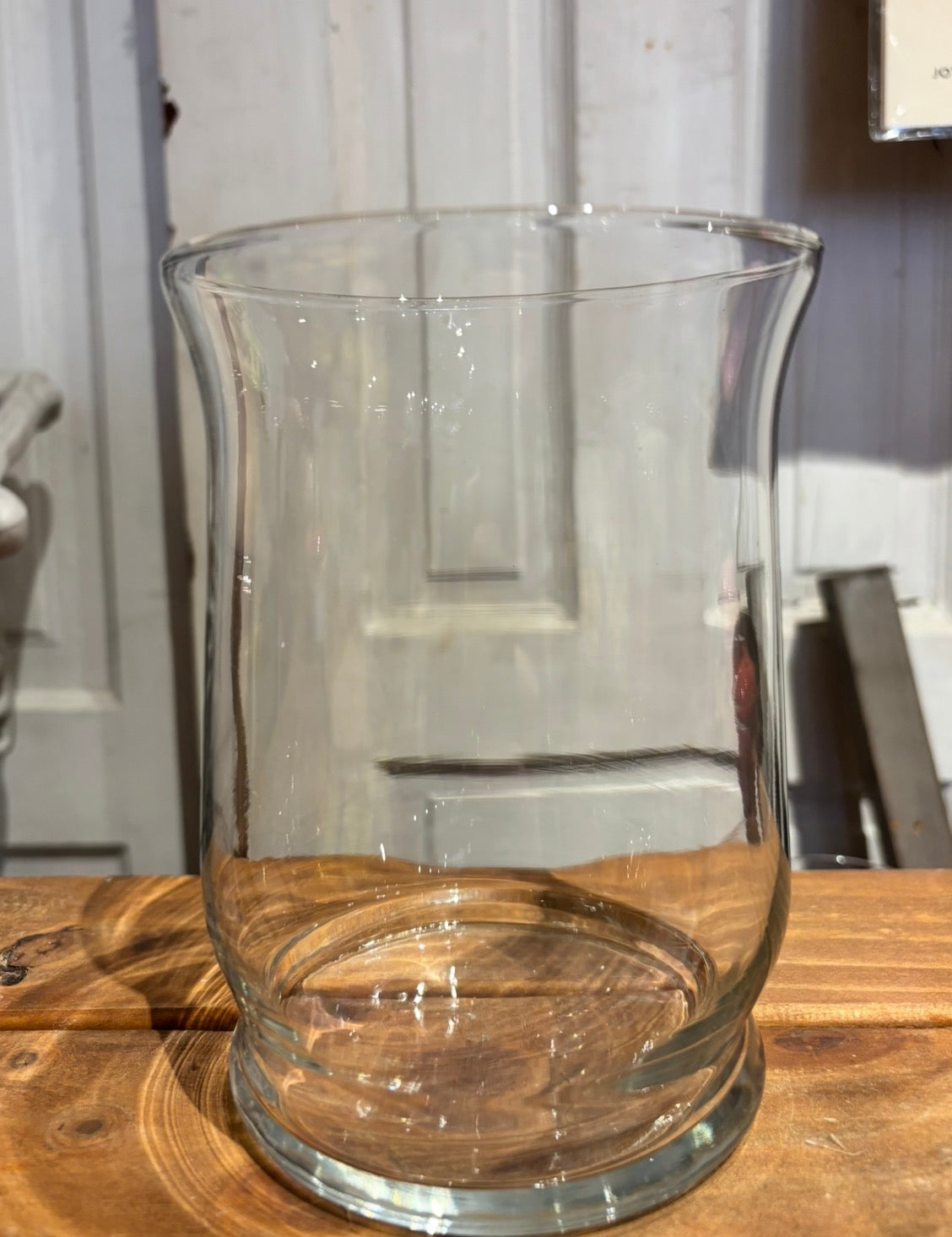 Glass hurricane vase