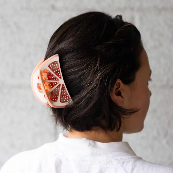 Large Grapefruit Slice Hair Claw Clip