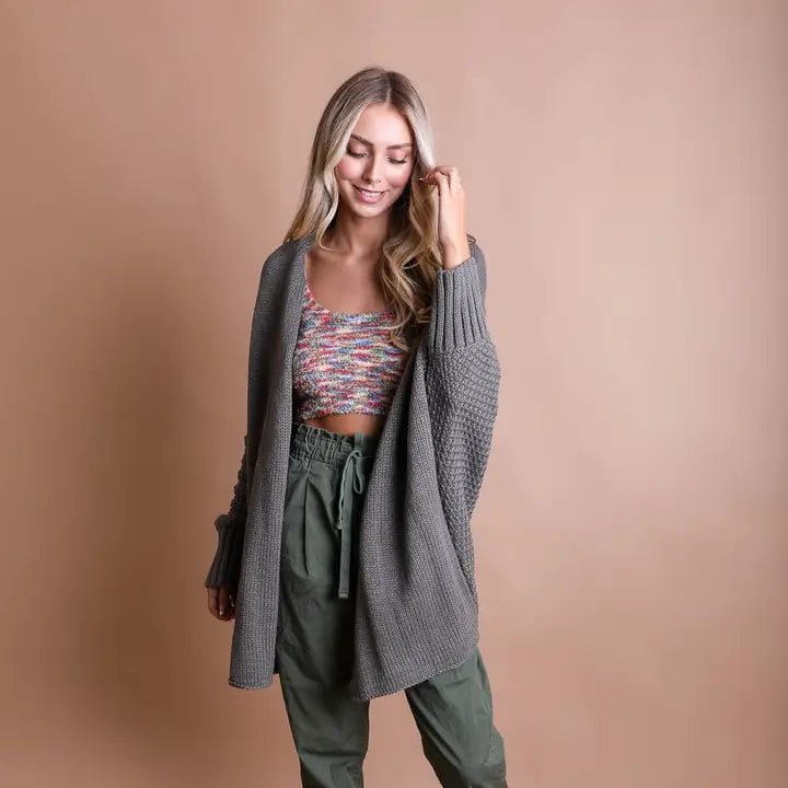 Bat Sleeve Knit Cardigan