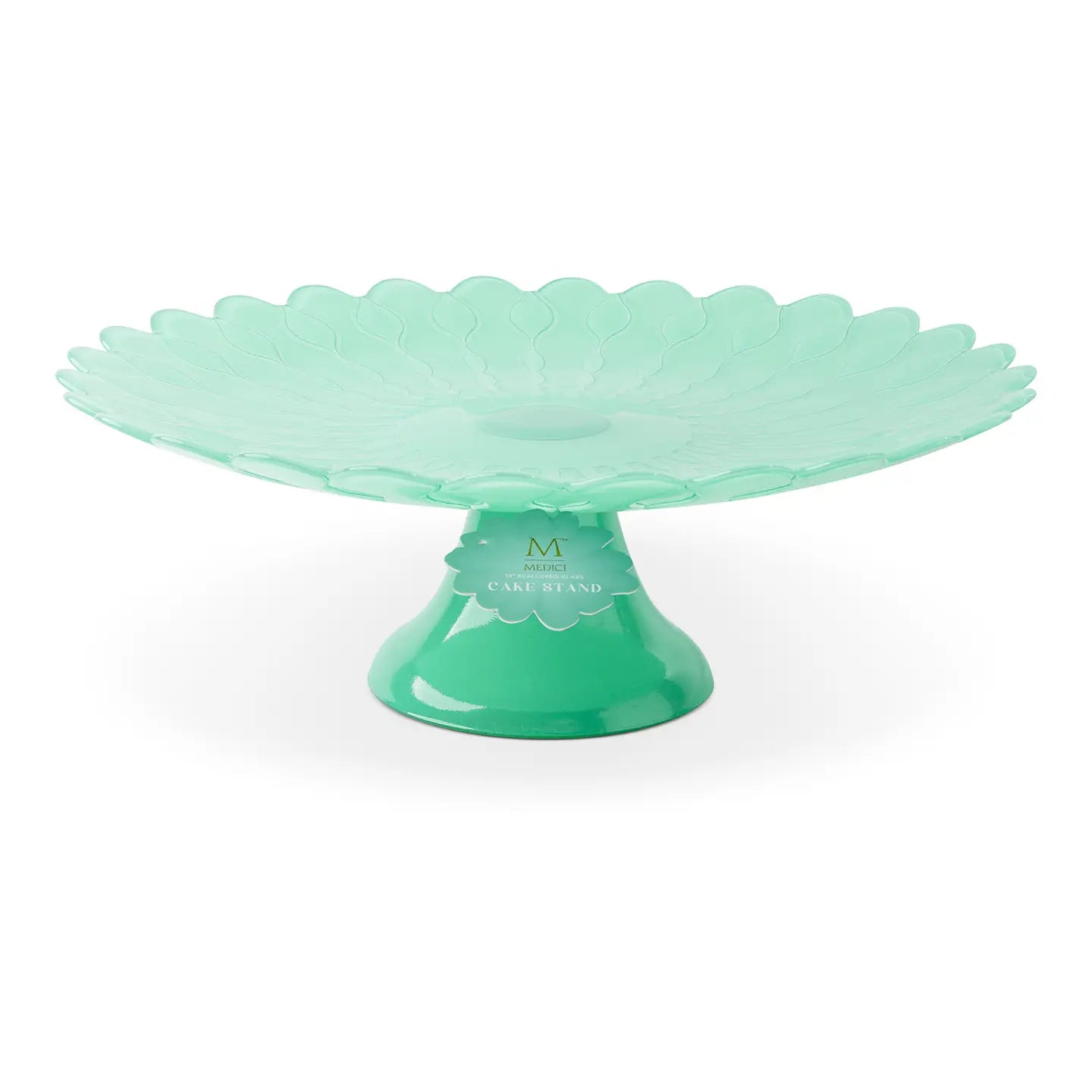 13" Scalloped Daisy Cake Stand Guava