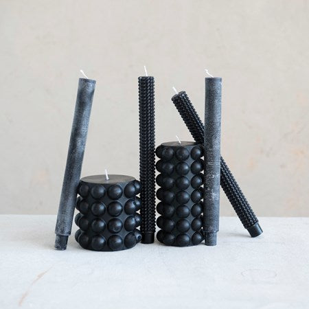 Black Hobnail Taper Candles