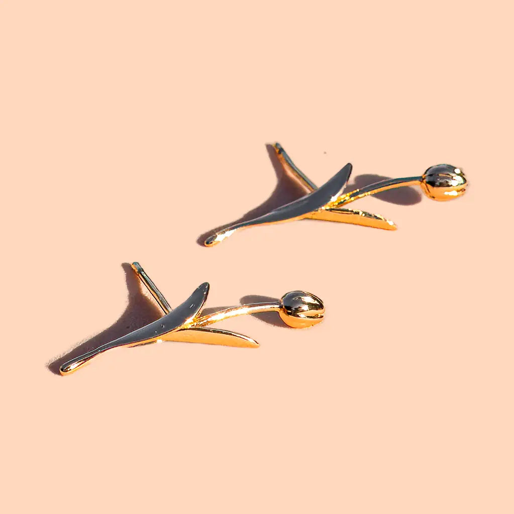 Holland Tulip Studs - 18K Gold Plated