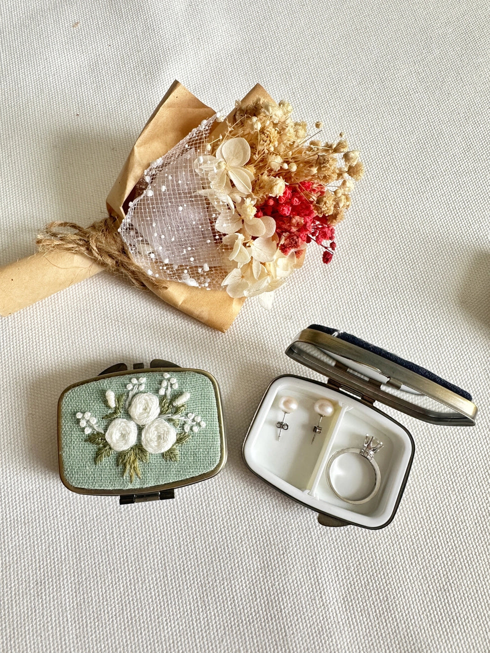 Mini Embroidered Jewelry Box