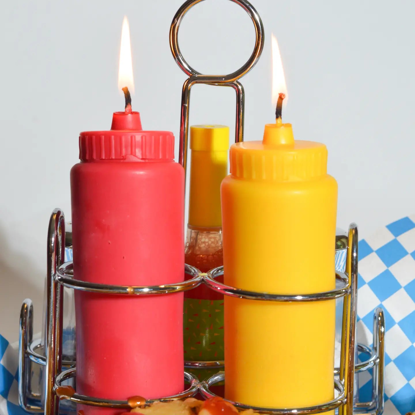 Ketchup and Mustard Food Candle Set