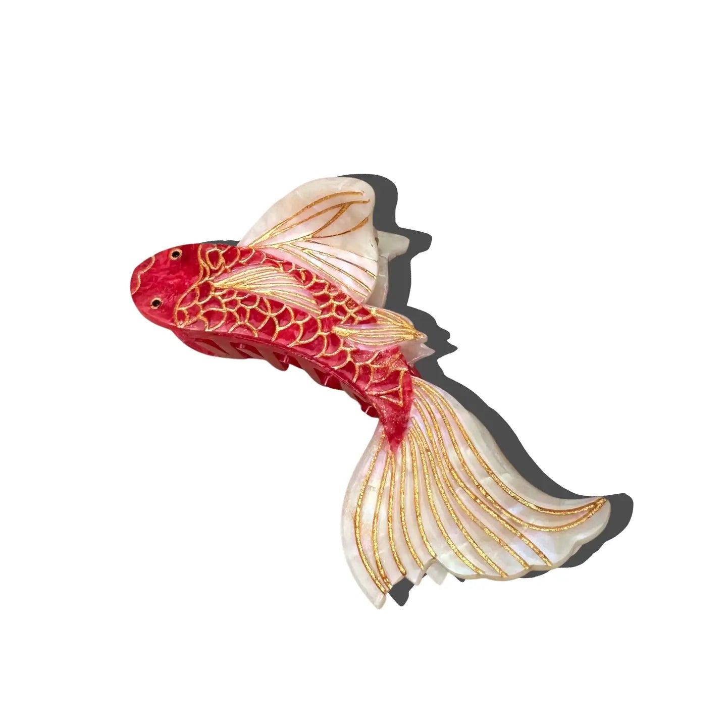 Hand-Painted Koi Fish Claw Hair Clip