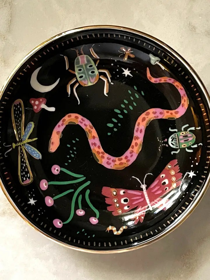 Porcelain Trinket Dish Midnight Garden