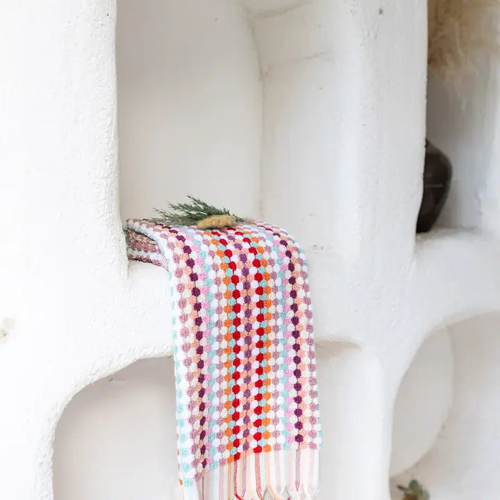 Pompom Bubble Handloomed Turkish Hand Towel - MultiPinky