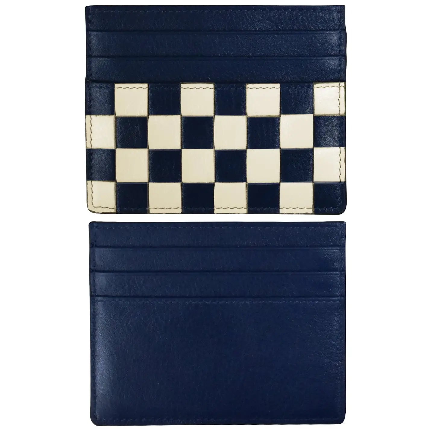 Checkerboard Card Case Navy