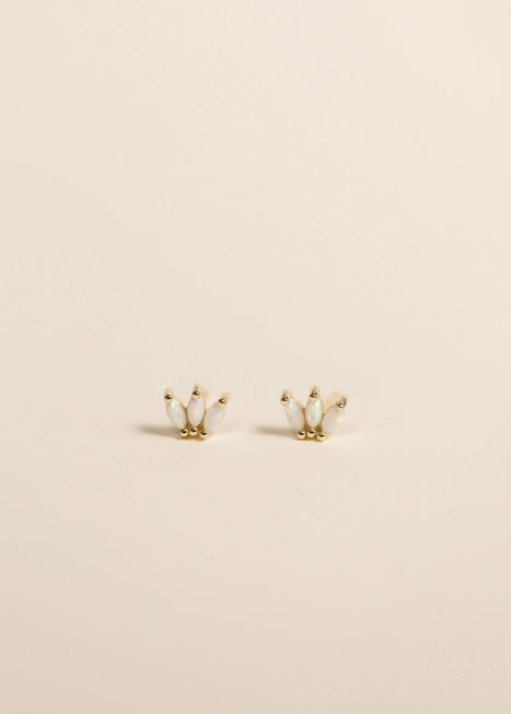 Opal Crown Stud White