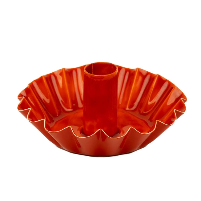 Scalloped Metal Dinner Candle Holder