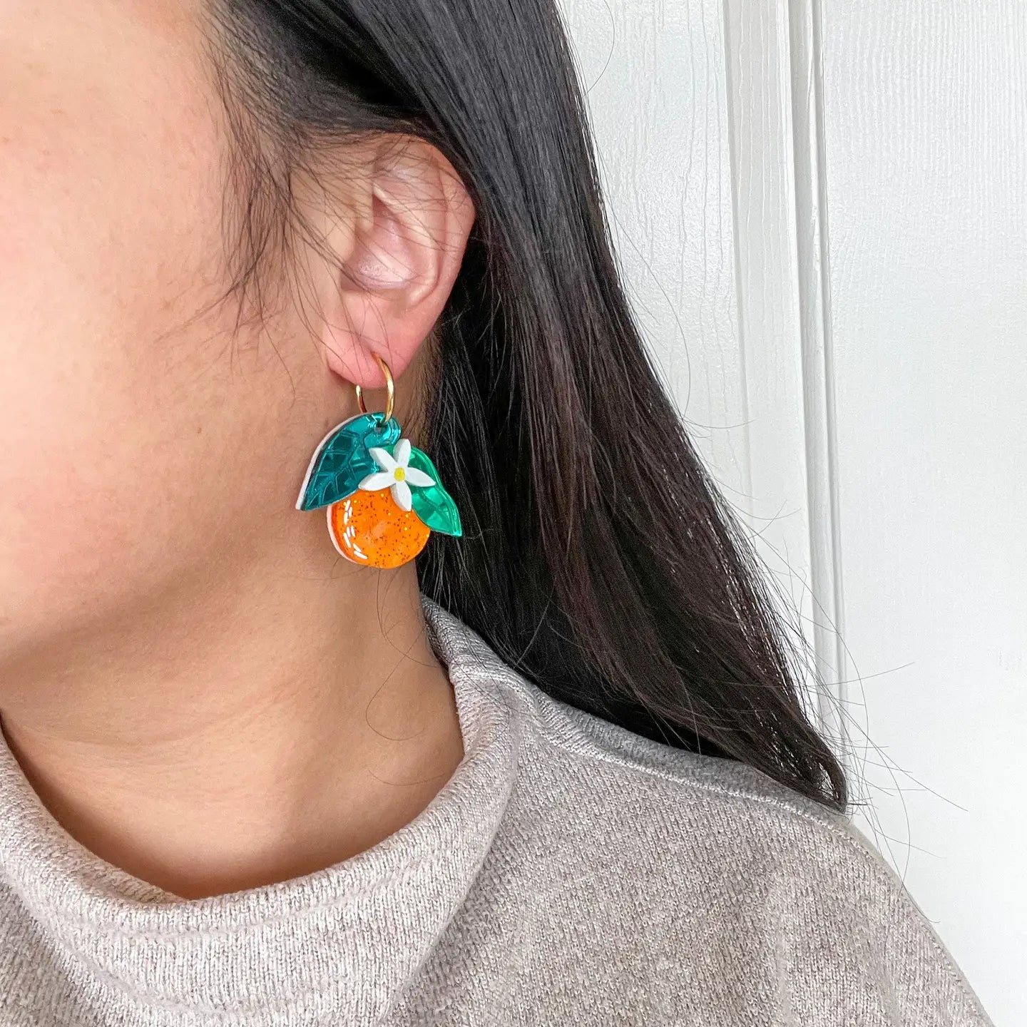Orange Dangle Earring