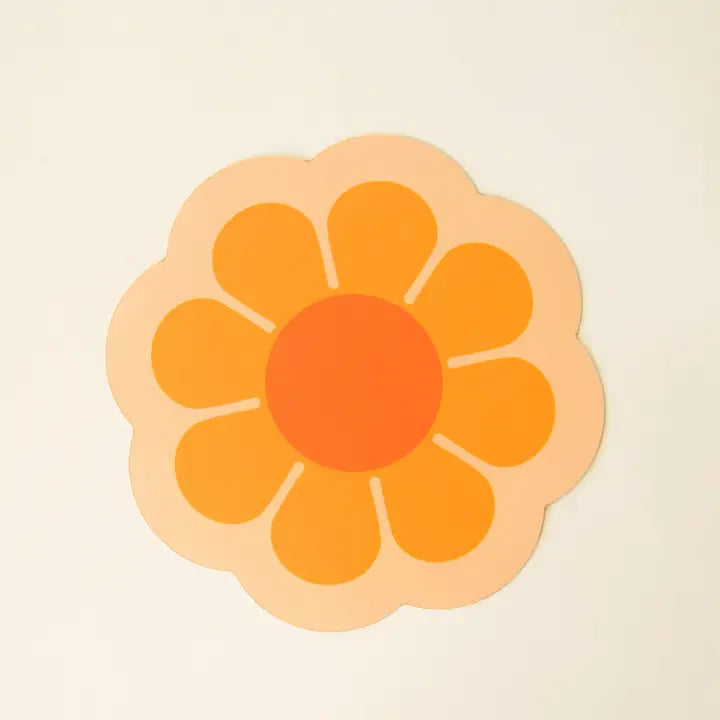 Orange Flower Bus Sticker