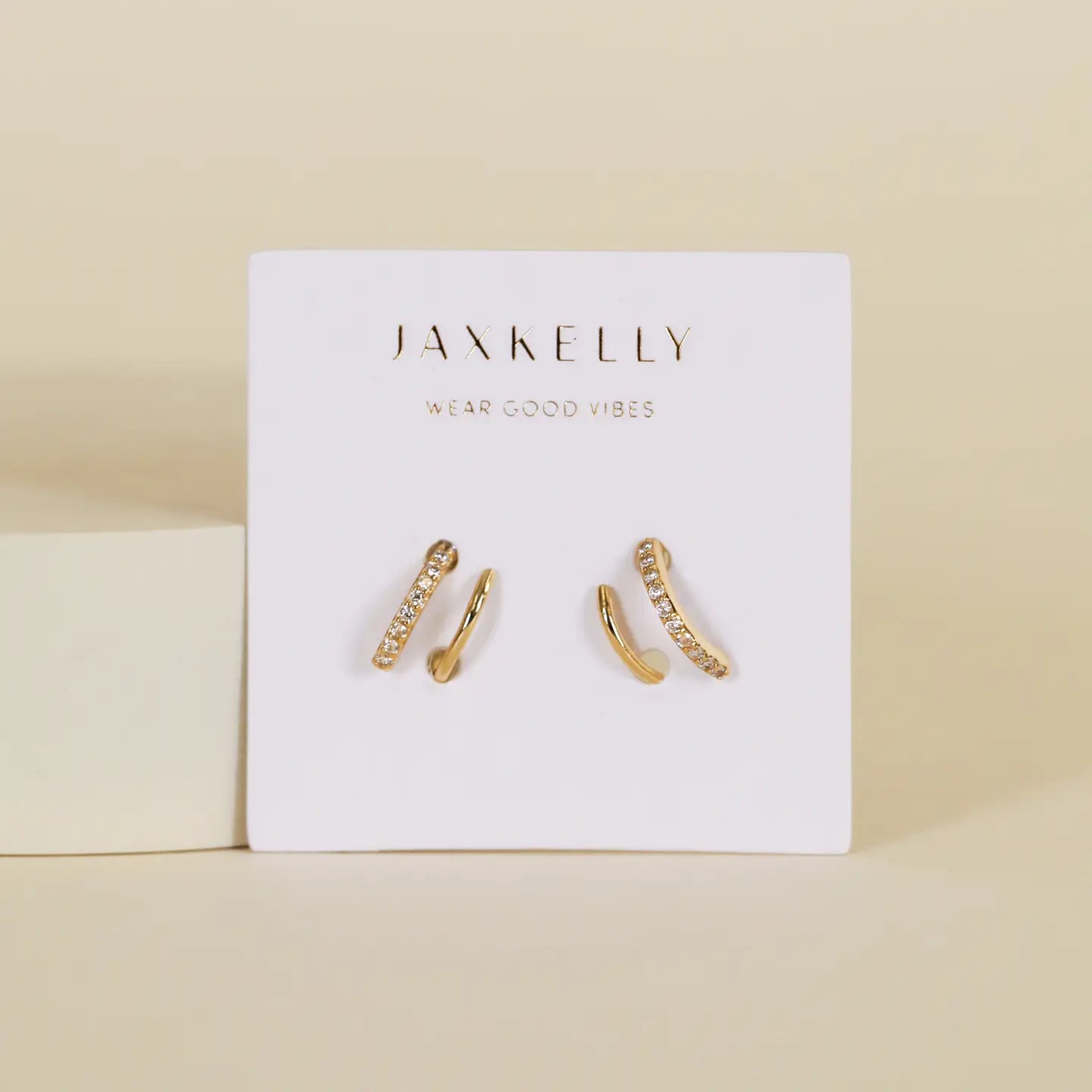 Pave Spiral - Gold Earrings