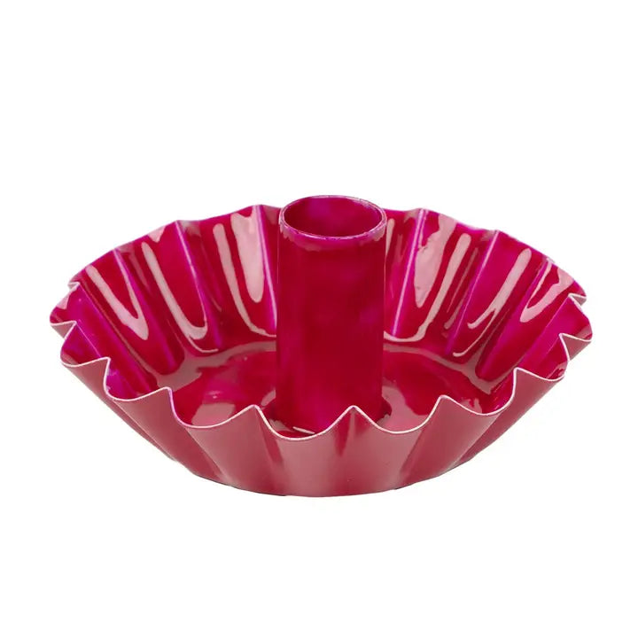 Scalloped Metal Dinner Candle Holder